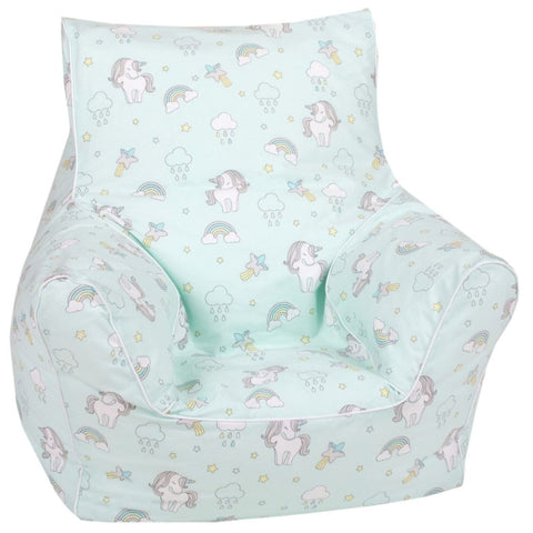 Delsit Bean Chair  Mint - Unicorns