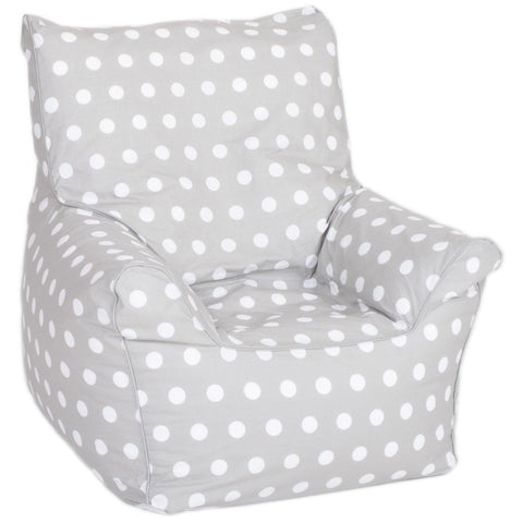Delsit Bean Chair - Grey W. Dots
