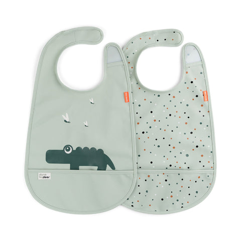 Bib W/Velcro 2-Pack Croco Green