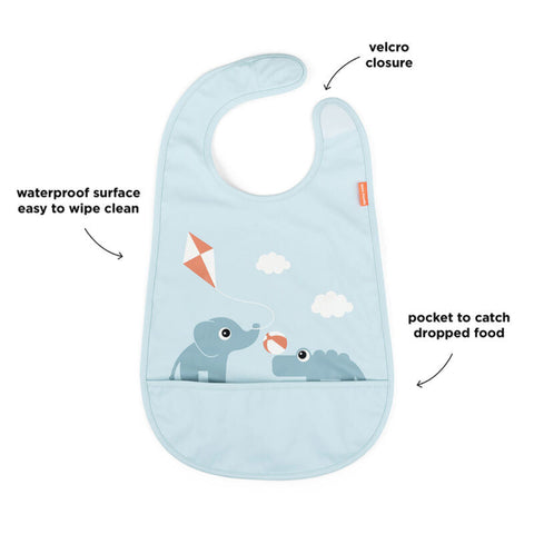 Bib W/Velcro Playground Blue