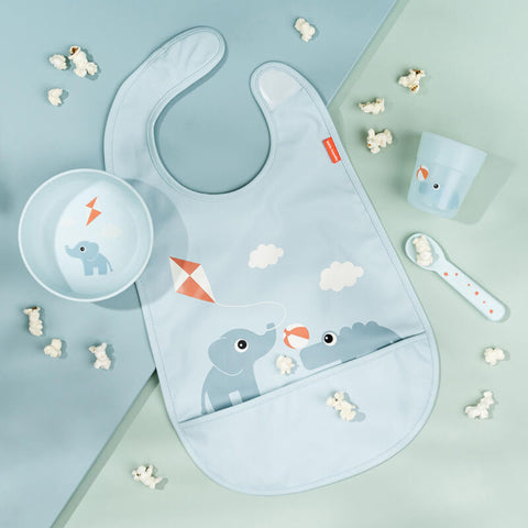 Bib W/Velcro Playground Blue