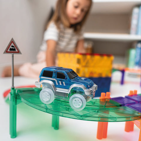 Cleverclixx - Race Track Car Blue