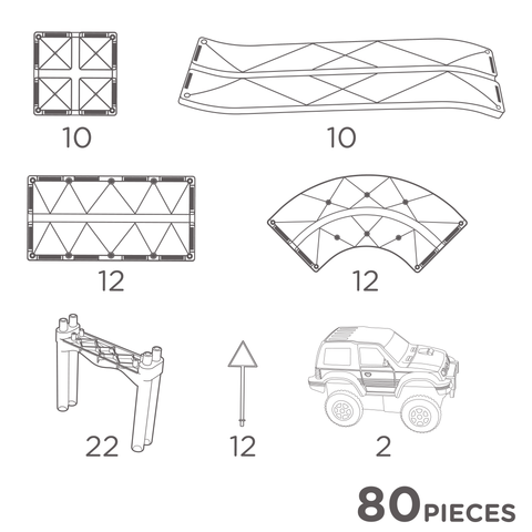 Cleverclixx - Large Race Track Pastel - 80 Pieces
