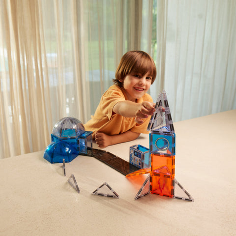 Cleverclixx Magnetic Tile - Space Mission Pack - 47 pieces