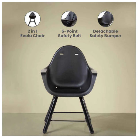 Evolu 2 Chair 2-in-1 + Bumper - Black Black