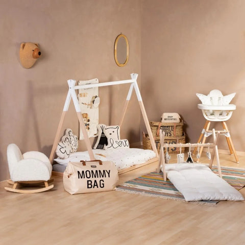 Childhome - Tipi Cot Bed Frame (Tipi bed mattress 70x140cm) - White
