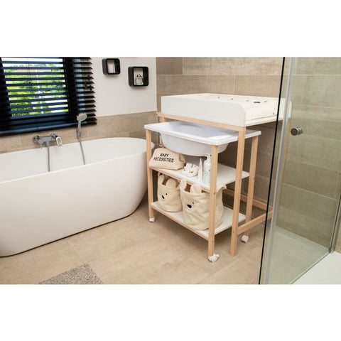 Childhome Changing Table + Bath + Wheels White