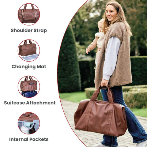 Childhome - Mommy Bag Signature Simili - Dark Brown - Vegan Leather