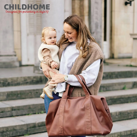 Childhome - Mommy Bag Signature Simili - Dark Brown - Vegan Leather