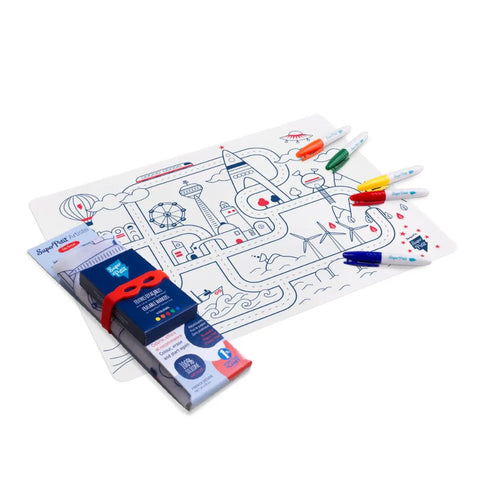 City Circuit Colouring Playmat