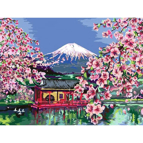 CreArt Japanese Cherry Blossoms Canvas Edition Paint by Numbers Kit