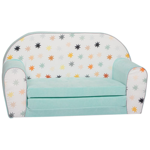 DELSIT DOUBLE SOFA STARS ON CHENILLE MINT