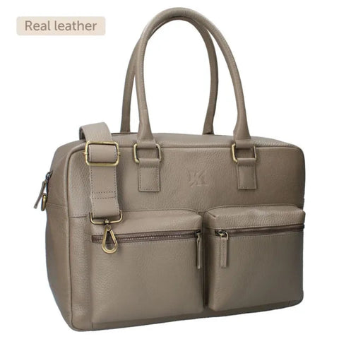 Diaper bag  Vienna Lovely Leather, Taupe_Toybox.ae