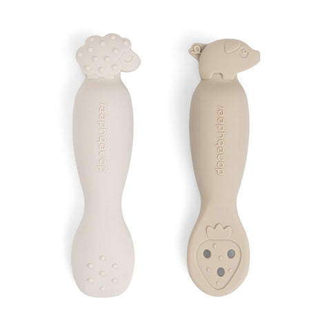 Done By Deer Learning Spoon Set Tiny Farm Sand