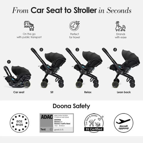 Doona X Infant Car Seat & Stroller - Nitro Black