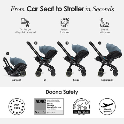 Doona X Infant Car Seat & Stroller - Ocean Blue