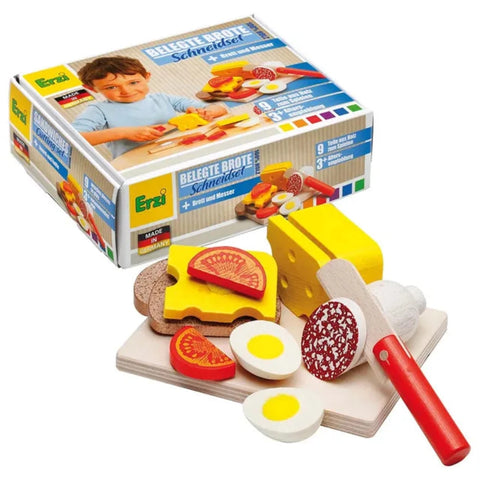 Erzi | Sandwich Cutting Set | Wooden Toy Set | Age 3+ 