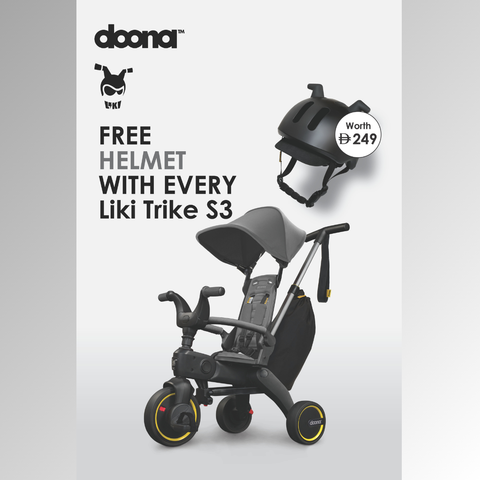 Doona Liki Trike S3 Foldable Tricycle - Slate Green + FREE Doona Liki Helmet