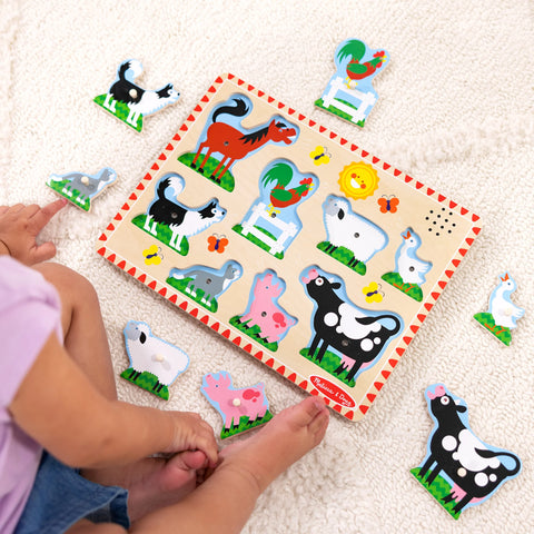 Melissa and Doug Farm Animals Sound Puzzle - 8 Pieces