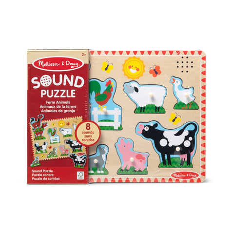 Melissa and Doug Farm Animals Sound Puzzle - 8 Pieces