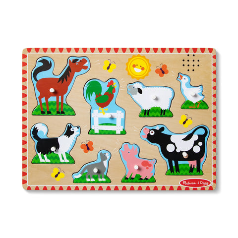 Melissa and Doug Farm Animals Sound Puzzle - 8 Pieces