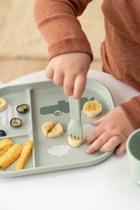 Foodie Compartment Plate Croco Green