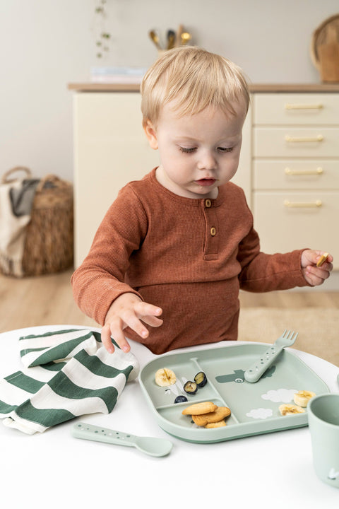 Foodie Compartment Plate Croco Green