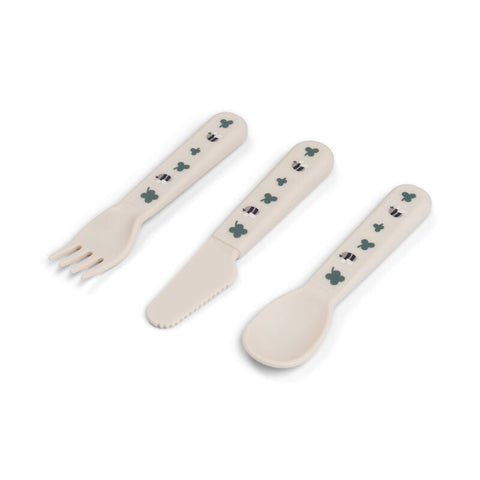 Foodie Cutlery Set Tiny Farm Sand