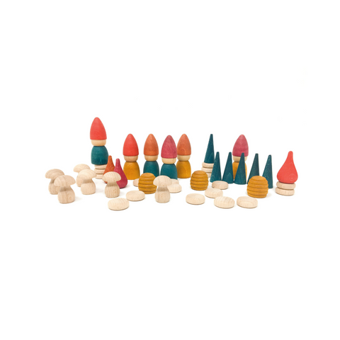 Grapat Nins® Tomten | 42-Piece Wooden Open-Ended Play Set 