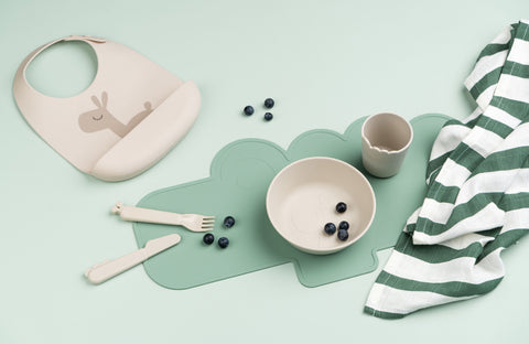 Silicone Bib 2-Pack Lalee Sand/Green