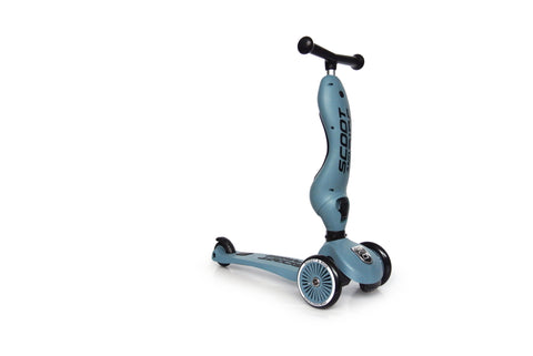 Scoot&Ride 2-in-1 Highwaykick 1 & Helmet S-M Steel Bundle