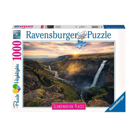 Haifoss Waterfall Iceland 1000‑Piece Jigsaw Puzzle –  Ages 12+