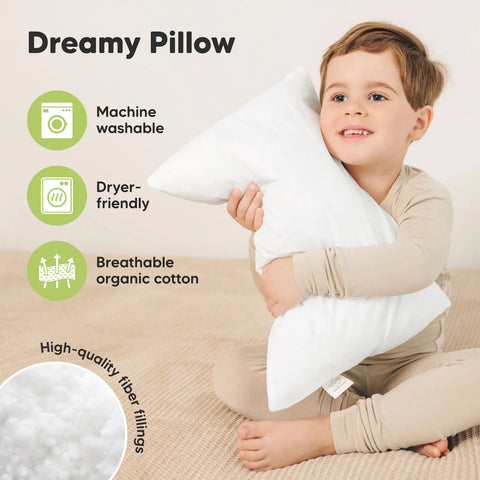 KeaBabies Toddler Pillows 2 Pack, Kids Travel Bed Pillow, Soft Breathable Sleeping Pillow for Toddlers, Preschool Nap Pillow, Dinoland