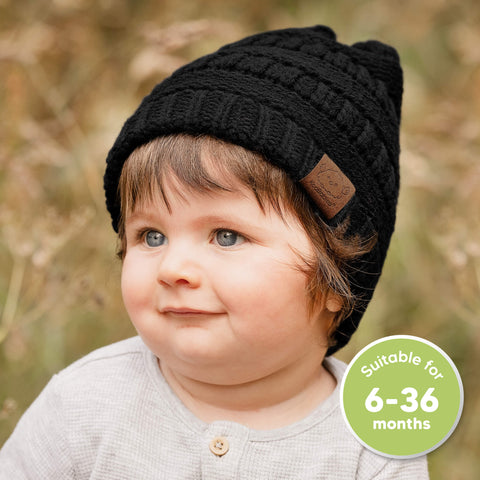 KeaBabies 3-Pack Warmzy Baby Beanies, Soft Newborn Beanie Hats for Infants, Stretchy Warm Baby Caps for Everyday Wear, Cloud, Medium
