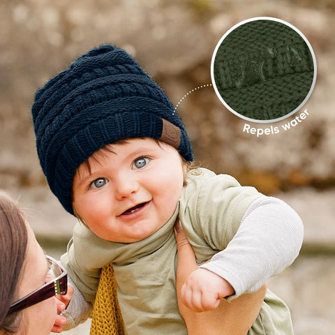 KeaBabies 3-Pack Warmzy Baby Beanies, Soft Newborn Beanie Hats for Infants, Stretchy Warm Baby Caps for Everyday Wear, Cloud, Medium