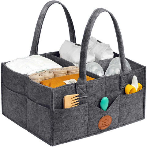 KeaBabies Original 2.0 Diaper Caddy, Mystic Gray, Spacious, Organized, Multi-Functional Baby Organizer, Travel & Nursery Essential
