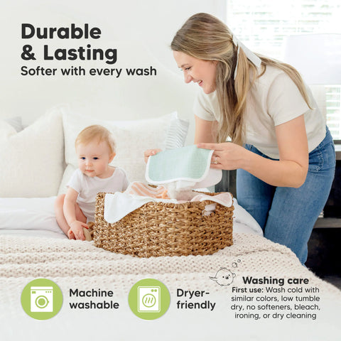 KeaBabies 6-Pack Cami Baby Washcloths, Ultra Soft Absorbent Baby Wash Cloth Set for Bath Time, Feeding & Daily Care, Sweet Charm