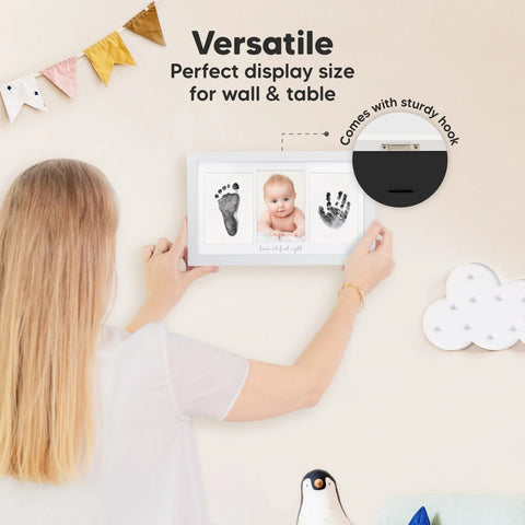 KeaBabies Duo Clean Touch Inkless Hand & Footprint Frame Kit, Alpine White, Capture Baby Memories Without Mess, Safe Inkless Technology, Keepsake Frame, Perfect for Nursery or Baby Shower Gift