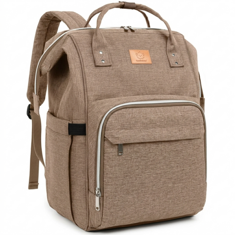 KeaBabies Original Diaper Bag, Coffee Brown, Large, Multi-Functional, Organized Compartments, Durable & Stylish, Travel Baby Bag