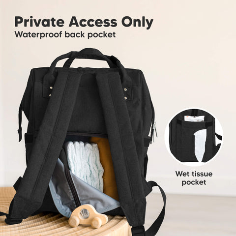 KeaBabies Original Diaper Bag, Coffee Brown, Large, Multi-Functional, Organized Compartments, Durable & Stylish, Travel Baby Bag