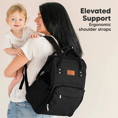 KeaBabies Original Diaper Bag, Coffee Brown, Large, Multi-Functional, Organized Compartments, Durable & Stylish, Travel Baby Bag