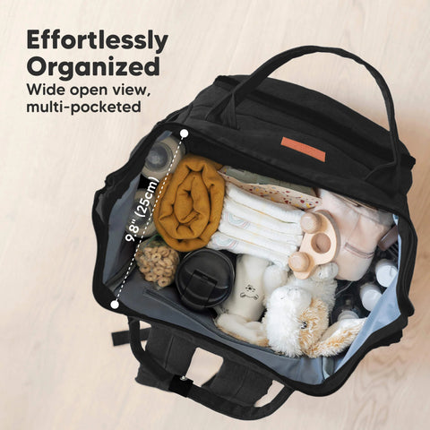 KeaBabies Original Diaper Bag, Graphite, Large, Multi-Functional, Organized Compartments, Durable & Stylish, Travel Baby Bag