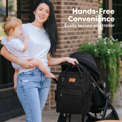 KeaBabies Original Diaper Bag, Graphite, Large, Multi-Functional, Organized Compartments, Durable & Stylish, Travel Baby Bag