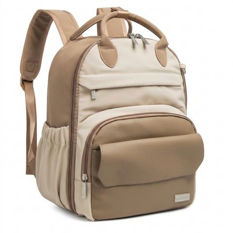 KeaBabies Play Diaper Bag, Latte, Spacious, Multi-Functional, Waterproof, Organized Compartments, Travel-Friendly Baby Bag
