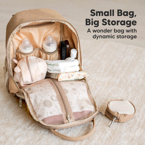 KeaBabies Play Diaper Bag, Latte, Spacious, Multi-Functional, Waterproof, Organized Compartments, Travel-Friendly Baby Bag