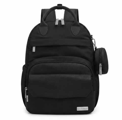 KeaBabies Play Diaper Bag, Trendy Black, Spacious, Multi-Functional, Waterproof, Organized Compartments, Travel-Friendly Baby Bag