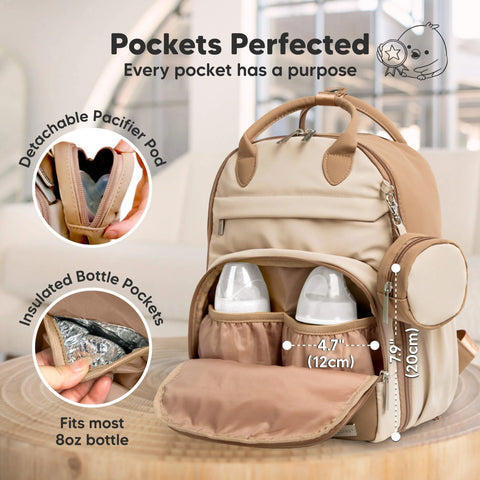 KeaBabies Play Diaper Bag, Trendy Black, Spacious, Multi-Functional, Waterproof, Organized Compartments, Travel-Friendly Baby Bag