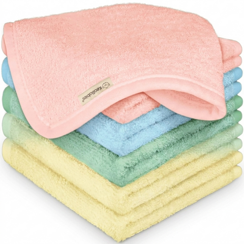 KeaBabies Deluxe Baby Washcloths, Soft Absorbent Cotton Wash Cloths for Newborns and Infants, Gentle on Sensitive Skin, Candy Pop