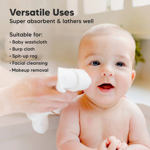 KeaBabies Deluxe Baby Washcloths, Soft Absorbent Cotton Wash Cloths for Newborns and Infants, Gentle on Sensitive Skin, Candy Pop
