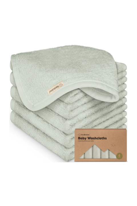 KeaBabies Deluxe Baby Washcloths, Soft Absorbent Cotton Wash Cloths for Newborns and Infants, Gentle on Sensitive Skin, Dove